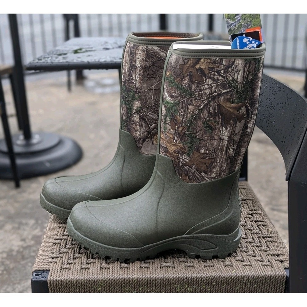 Coastal Camo Realtree Hunting Boots Waterproof Rubber Neoprene NIB Men's 13